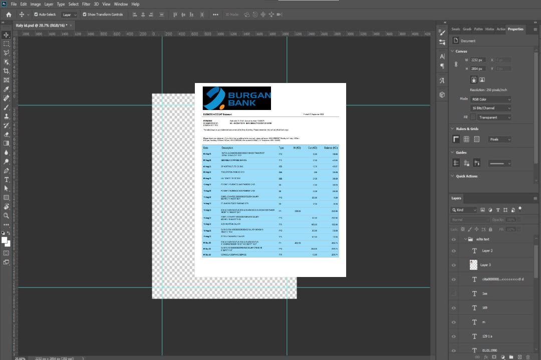 Modèle Word et PDF de relevé de compte d'entreprise de la Burgan Bank template